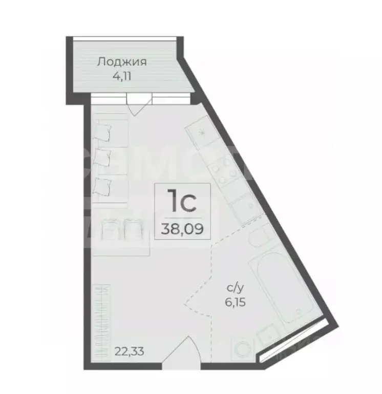 1-к кв. Крым, Ялта муниципальный округ, Массандра пгт ш. Южнобережное, ... - Фото 2