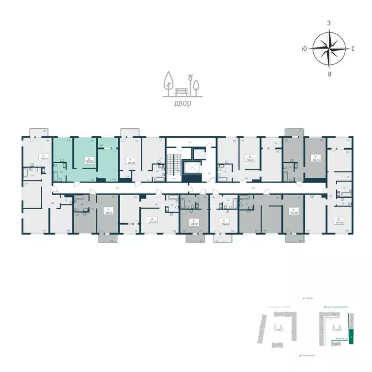 2-комнатная квартира: Янино-1, Цветной бульвар, 9к2 (55.4 м) - Фото 2