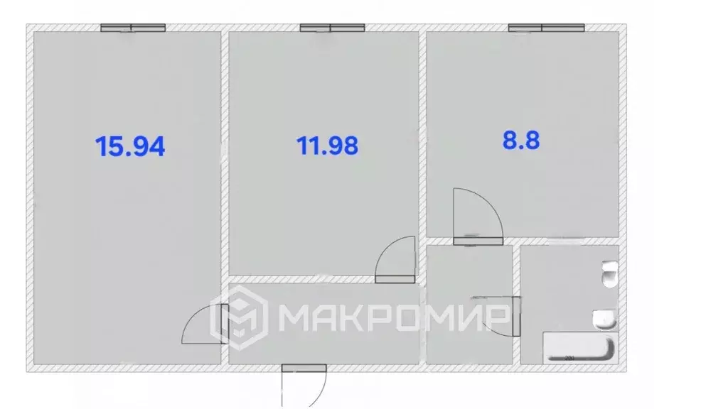 2-к кв. Челябинская область, Челябинск Турбинная ул., 64 (47.5 м) - Фото 2