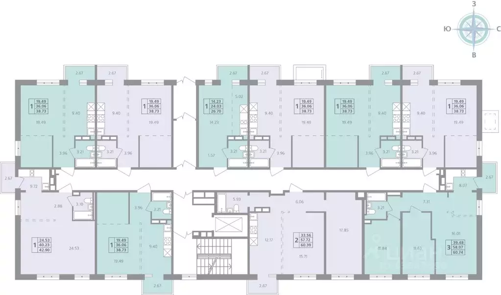 2-к кв. Иркутская область, Иркутск ул. Калинина, 42 (60.39 м) - Фото 2