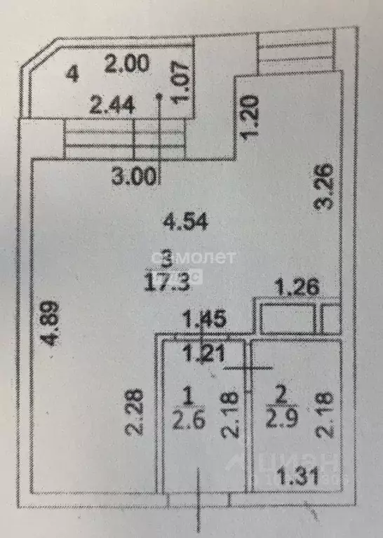 Студия Московская область, Шатура Школьная ул., 21А (22.8 м) - Фото 1