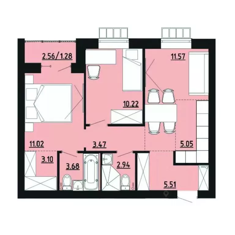 2-к кв. Челябинская область, Южноуральск ул. Строителей, 14 (57.8 м) - Фото 1