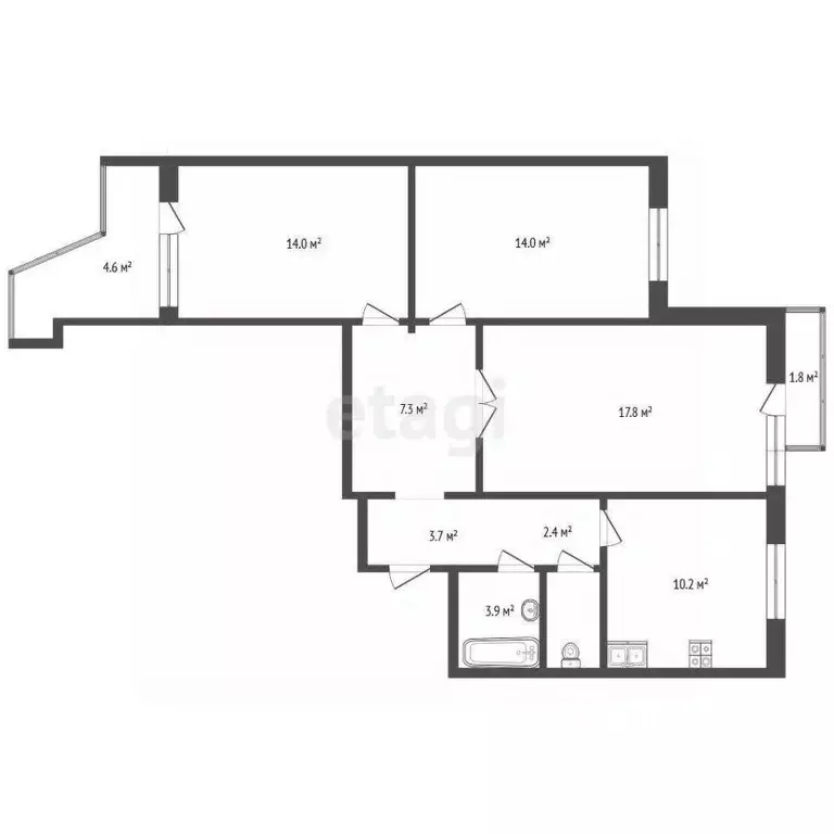 3-к кв. Москва Новоясеневский просп., 38К1 (75.0 м) - Фото 1