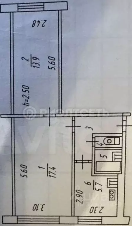 2-к кв. Мурманская область, Мурманск ул. Аскольдовцев, 30к1 (45.5 м) - Фото 2