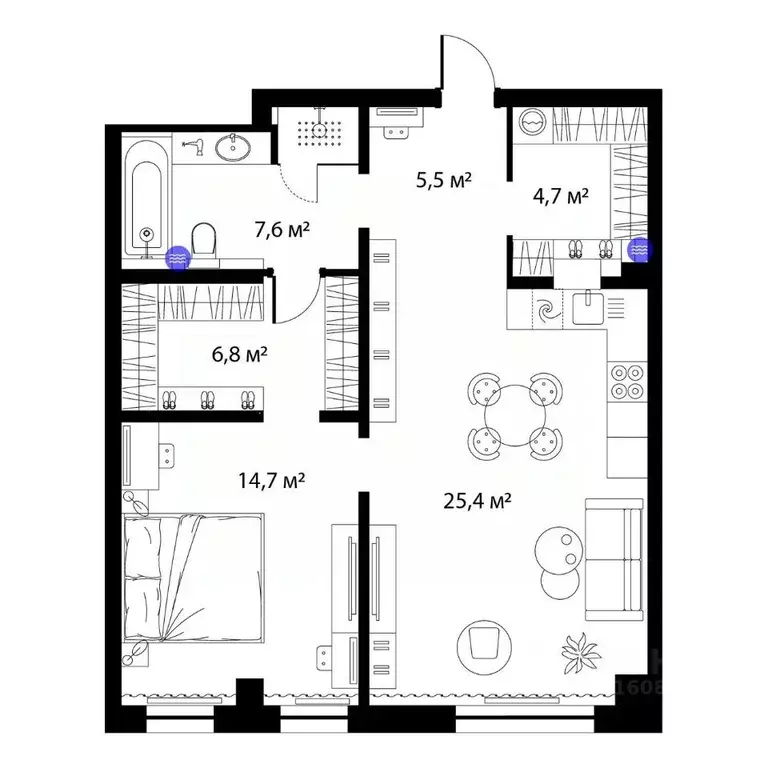 1-к кв. Владимирская область, Киржач Красный Октябрь мкр, ул. ... - Фото 1
