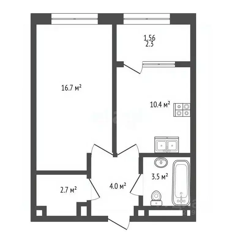 1-к кв. Крым, Симферополь ул. Никанорова (38.9 м) - Фото 1