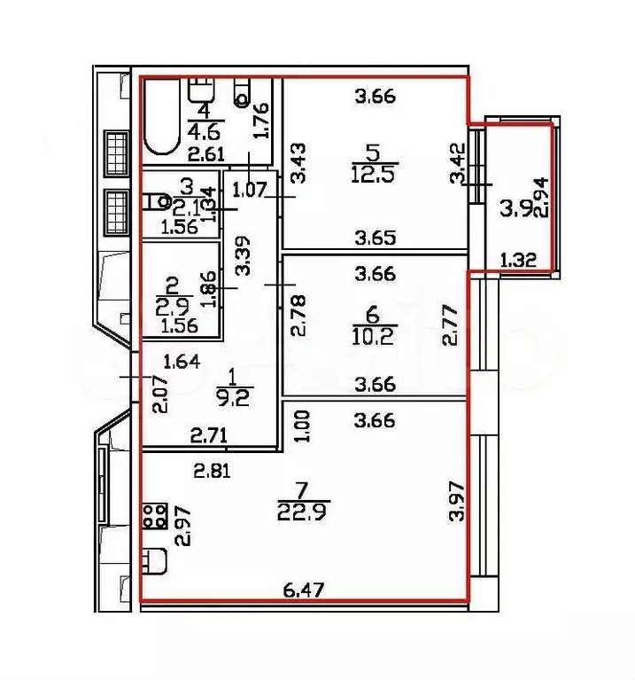 Аукцион: 2-к. квартира, 64,4 м, 9/13 эт. - Фото 0