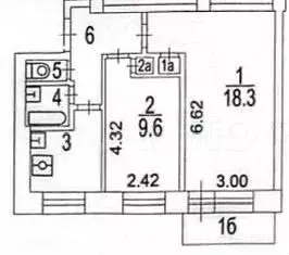 2-к. квартира, 42 м, 3/9 эт. - Фото 0