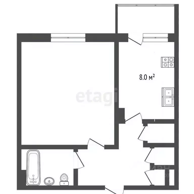 1-к кв. Ямало-Ненецкий АО, Новый Уренгой Мирный мкр, 6/1 (37.4 м) - Фото 2