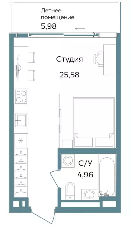 Квартира-студия: Республика Крым, Саки (36.59 м) - Фото 1