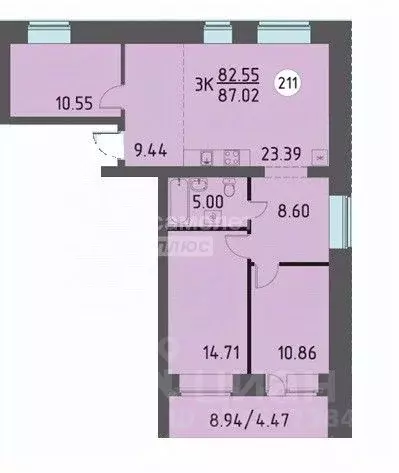 3-к кв. Томская область, Томский район, д. Кисловка, Левобережный мкр ... - Фото 1