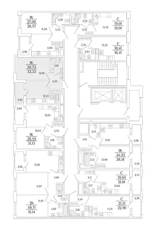 1-к кв. Санкт-Петербург ул. Фучика, 12к2Г1 (32.33 м) - Фото 1