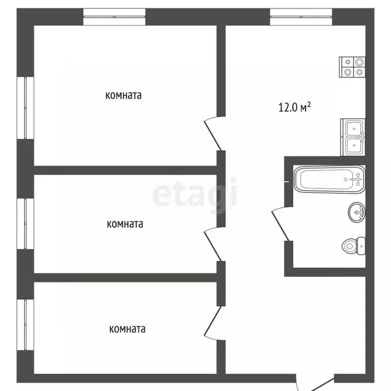 3-к кв. Владимирская область, Муром Московская ул., 85 (62.0 м) - Фото 2