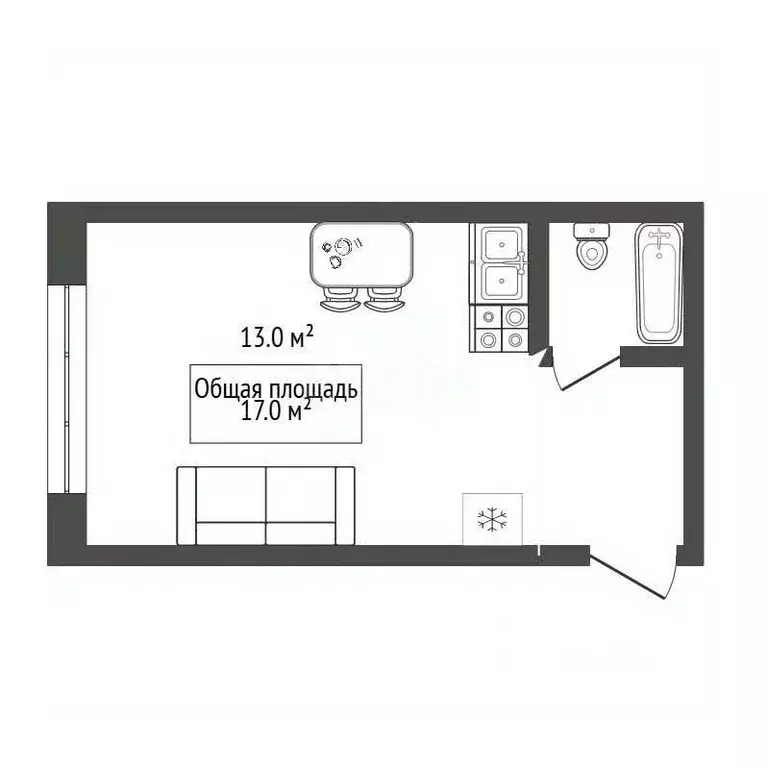 Студия Новосибирская область, Новосибирск ул. Гоголя, 188 (17.0 м) - Фото 2