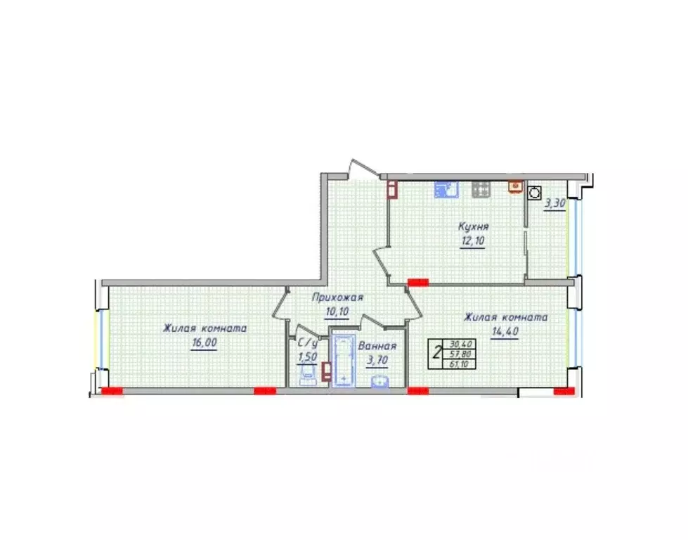 2-к кв. Ставропольский край, Невинномысск ул. Имени Героя России ... - Фото 1
