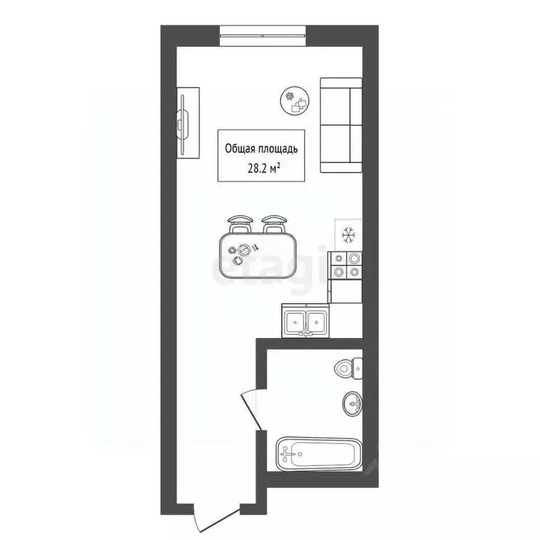 Студия Новосибирская область, Новосибирск Академгородок мкр, просп. ... - Фото 2