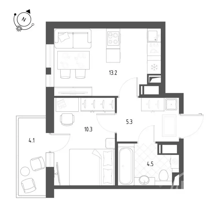 1-к кв. Санкт-Петербург пос. Шушары, ул. Чудовская, 14к1 (34.5 м) - Фото 2