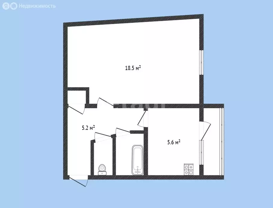 1-комнатная квартира: Черкесск, улица Ленина, 58Б (32.6 м) - Фото 1