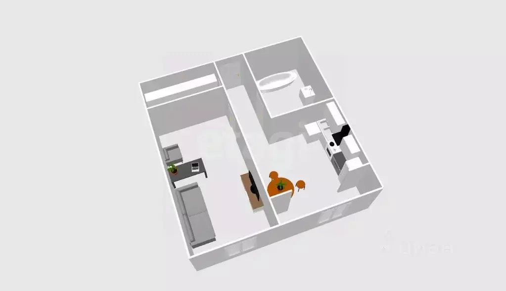 1-к кв. Сахалинская область, Южно-Сахалинск Больничная ул., 2к4 (39.0 ... - Фото 2