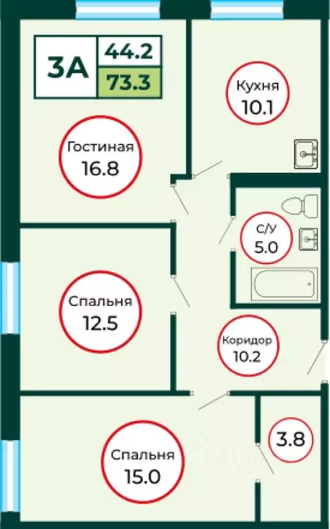 3-к кв. Красноярский край, Красноярск городской округ, пос. Солонцы ... - Фото 1