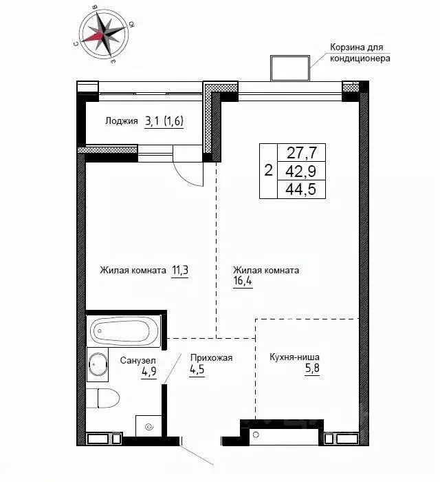 2-к кв. Приморский край, Надеждинский район, пос. Новый ул. Ленина, ... - Фото 1