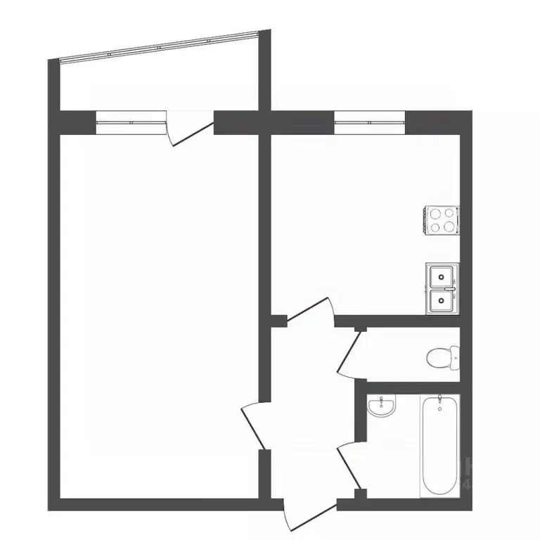 1-к кв. Тюменская область, Тюмень Широтная ул., 35 (33.4 м) - Фото 2