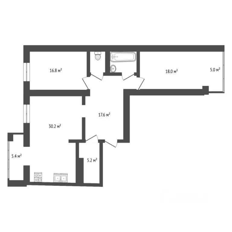 2-к кв. Тюменская область, Тюмень Ямская ул., 86 (92.0 м) - Фото 2