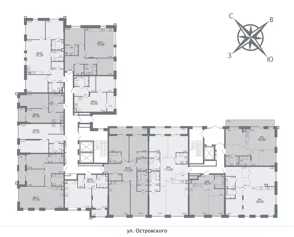 1-комнатная квартира: Казань, улица Островского, 110 (41.7 м) - Фото 2