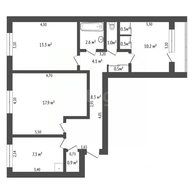 3-к кв. Амурская область, Бурейский муниципальный округ, Новобурейский ... - Фото 1