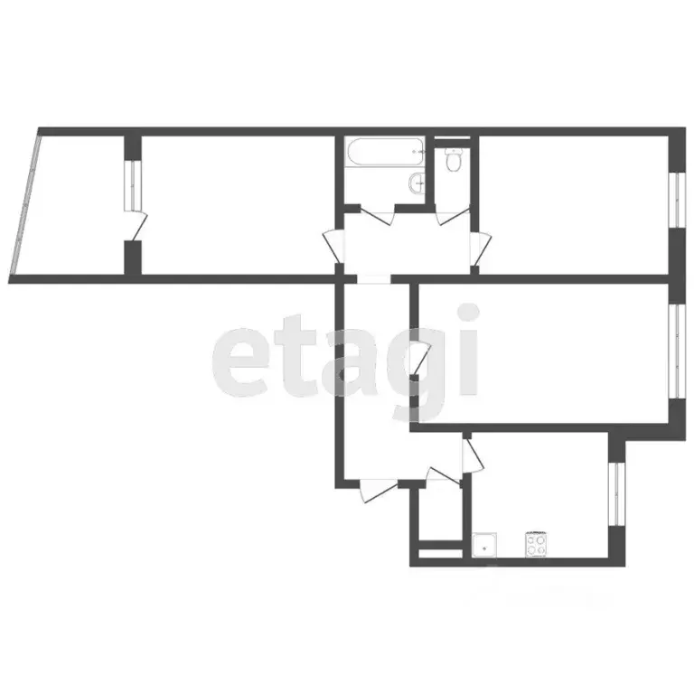 3-к кв. Тюменская область, Тюмень Черниговская ул., 5 (66.1 м) - Фото 1