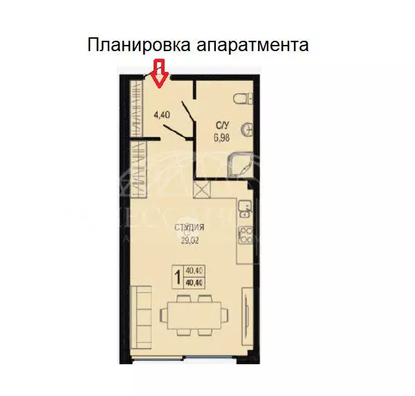 Квартира-студия: Севастополь, улица Пляж Омега, 24 (42.5 м) - Фото 0
