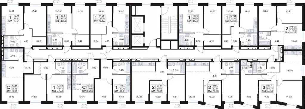 1-к кв. Приморский край, Владивосток Клуб 25 жилой комплекс, 1 (41.65 ... - Фото 2