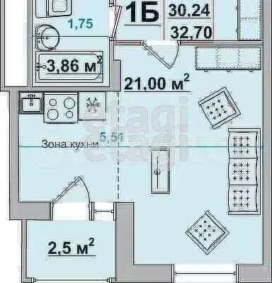 Квартира-студия, 33 м, 2/10 эт. - Фото 0