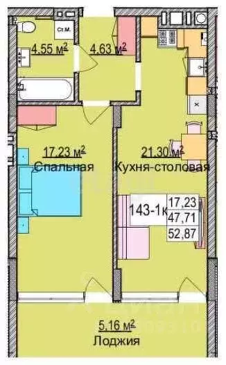 1-к кв. Калининградская область, Зеленоградск ул. Гагарина, 87 (52.7 ... - Фото 0