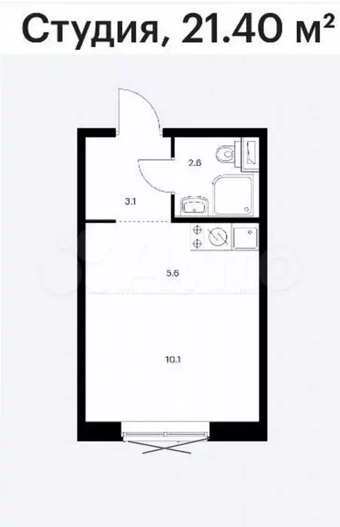 Квартира-студия, 25 м, 5/25 эт. - Фото 0