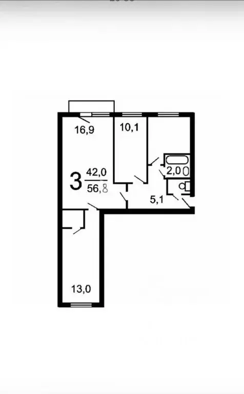 3-к кв. Москва Погонный проезд, 50 (56.8 м) - Фото 2