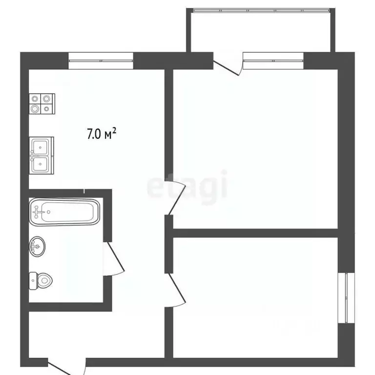 2-к кв. Тамбовская область, Тамбов Пролетарская ул., 242 (41.9 м) - Фото 2