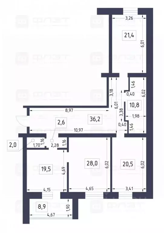 3-к кв. Татарстан, Казань ул. Галиаскара Камала, 49 (149.0 м) - Фото 2