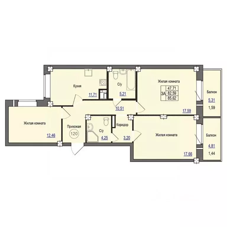 3-к кв. Псковская область, Псковский район, Завеличенская волость, д. ... - Фото 1