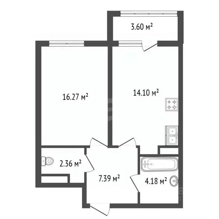1-к кв. Санкт-Петербург Общественный пер., 5 (44.4 м) - Фото 2
