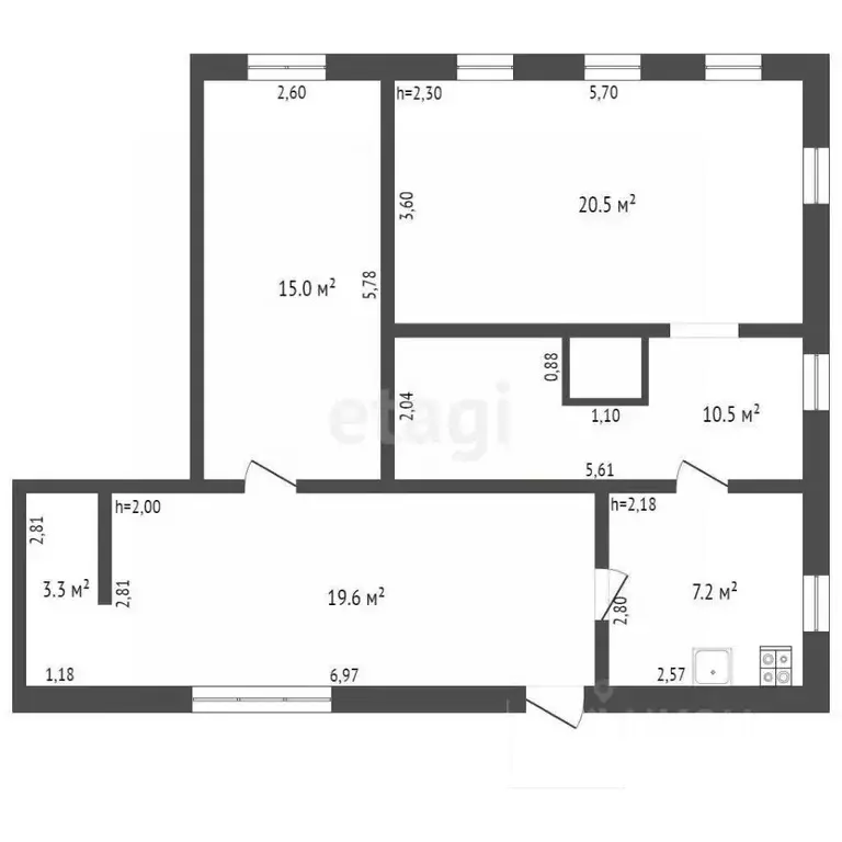 Дом в Брянская область, Брянск ул. Тухачевского (56 м) - Фото 2