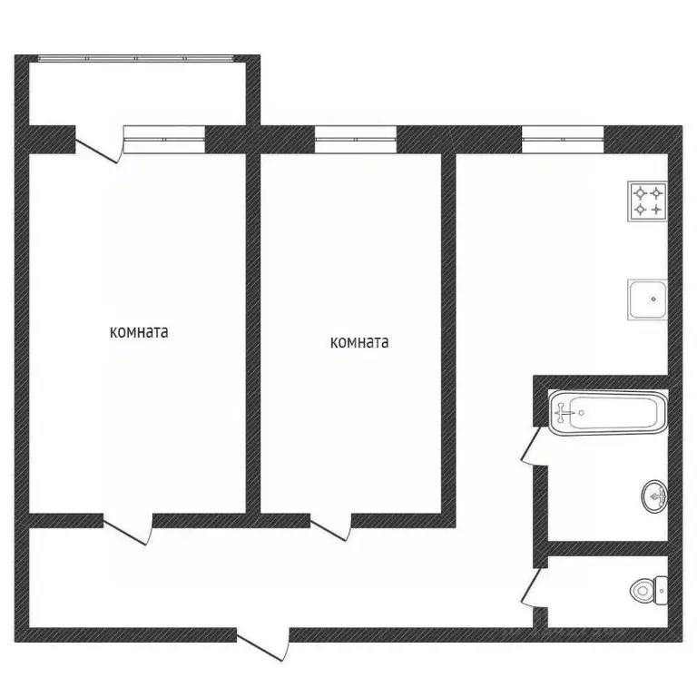 2-к кв. Курганская область, Курган Заозерный жилрайон, 3-й мкр, 22 ... - Фото 2