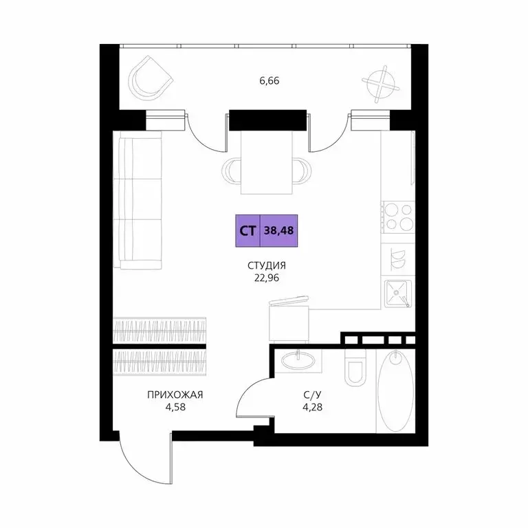 Квартира-студия: Республика Дагестан, Дербент (38.48 м) - Фото 1