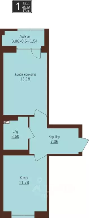 1-к кв. Пермский край, Пермь ул. Писарева, 8 (37.16 м) - Фото 0