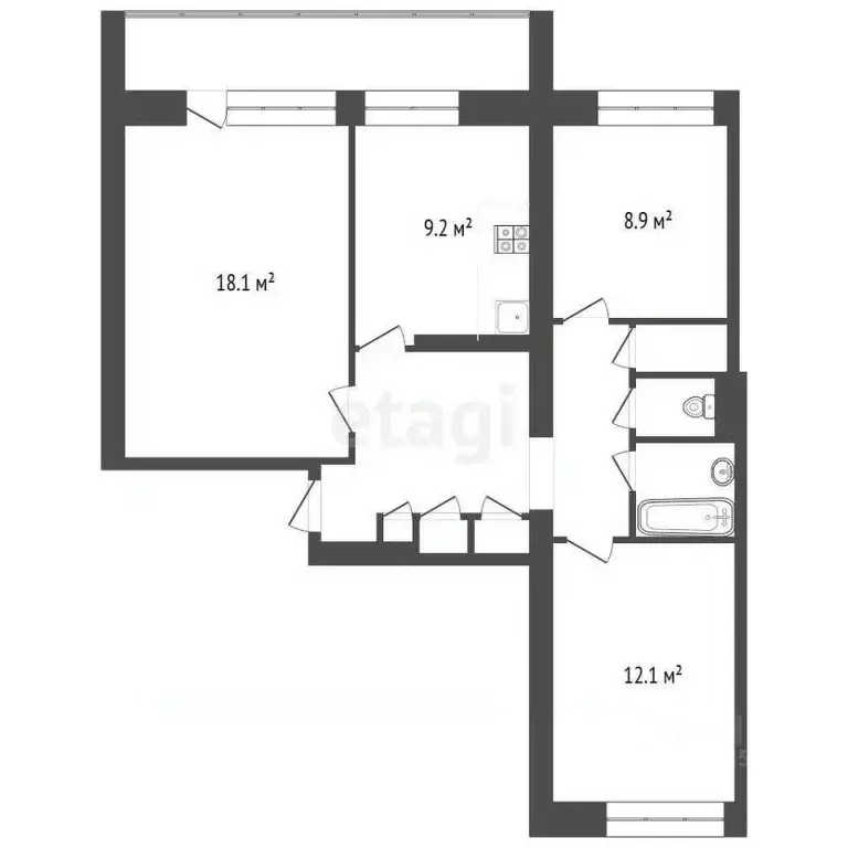 3-к кв. Москва ул. Генерала Белова, 45К1 (65.4 м) - Фото 1