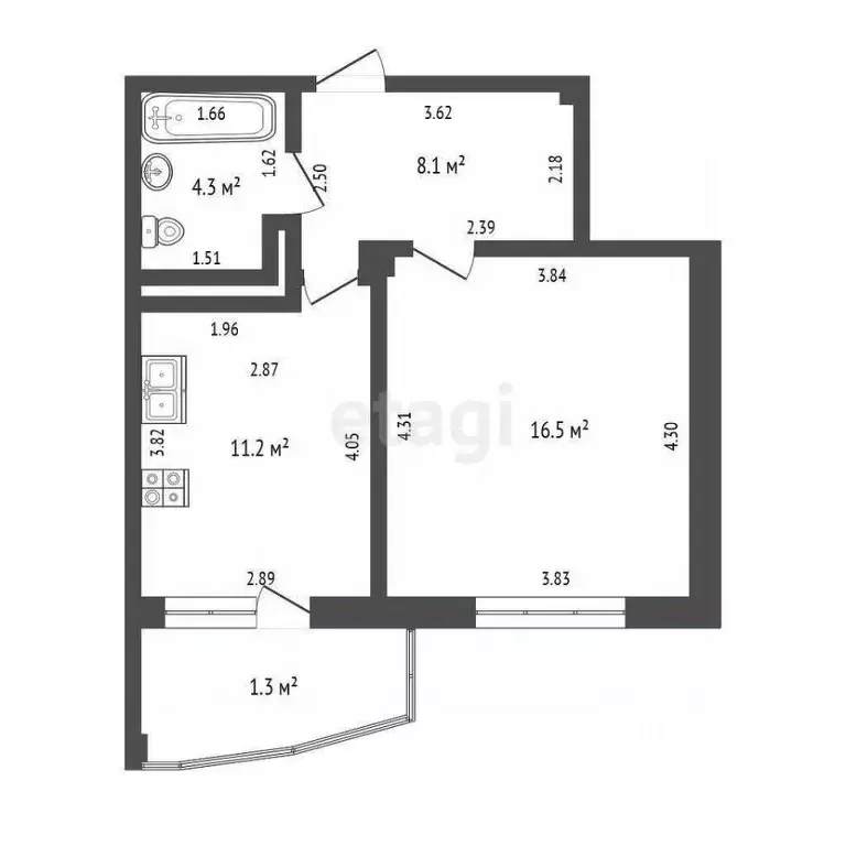 1-к кв. Мордовия, Саранск просп. 70 лет Октября, 77а (40.1 м) - Фото 2