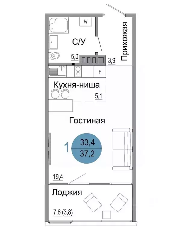 1-к кв. Крым, Керчь Белый город жилой комплекс (37.2 м) - Фото 0