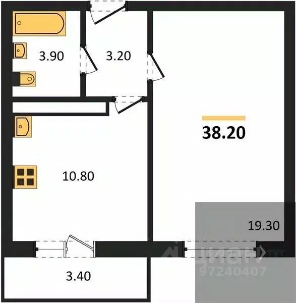 1-к кв. Воронежская область, Воронеж ул. Шидловского, 22 (38.2 м) - Фото 0