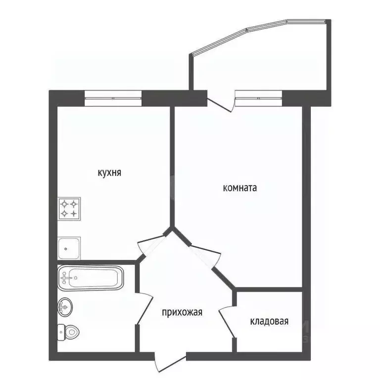 1-к кв. Красноярский край, Красноярск ул. Борисова, 1а (31.2 м) - Фото 1