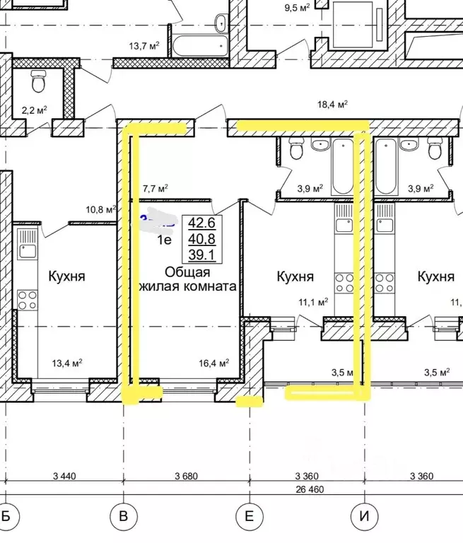 1-к кв. Тамбовская область, Тамбов ул. Чичерина, 7к2 (42.6 м) - Фото 1